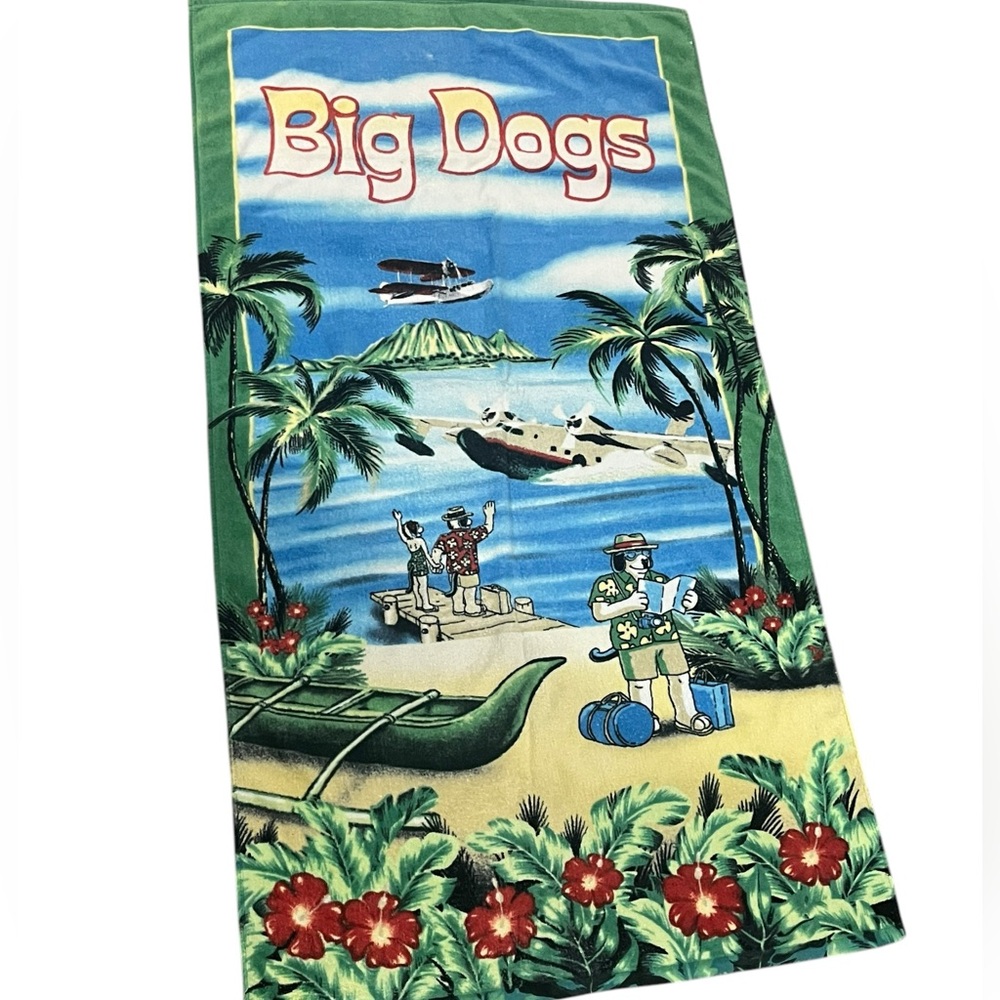 Vintage Big Dogs Island Cotton Beach Towel